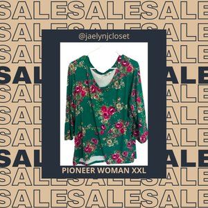 FINAL SALE PRICE -- Pioneer Woman Green Floral Blouse
